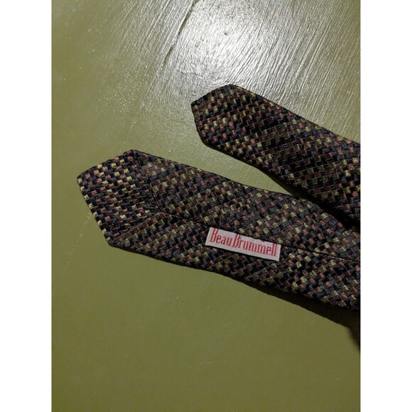 Vintage 1950s Beau Brummell Woven Thin Neck Tie - Picture 3 of 4